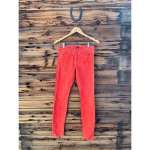 MOTHER | The Looker Little Bit Country Corduroy Salmon Skinny Pants 25